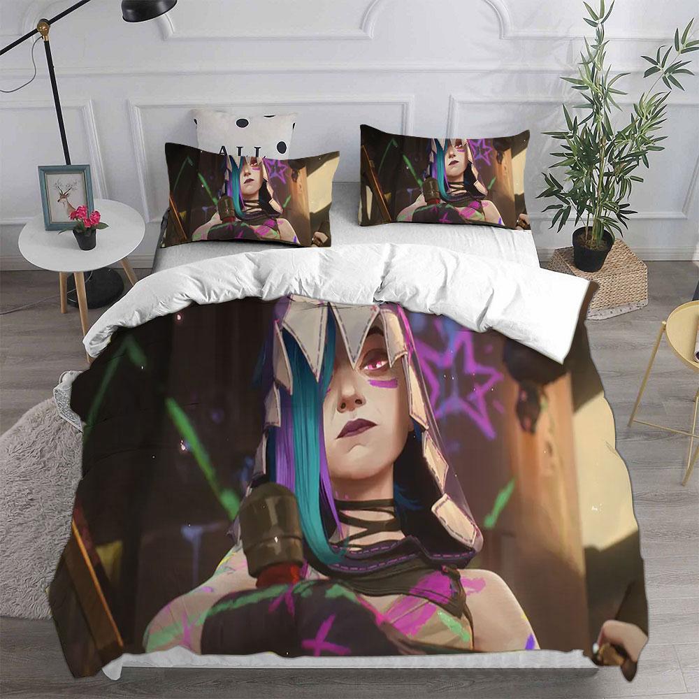 

Arcane Season 2 Bedding Sets Bed Cover Comforter Duvet Cover Pillow Case 2-3 Pieces Sets Kids Adult Bedroom Decor EU Double 200x200cm