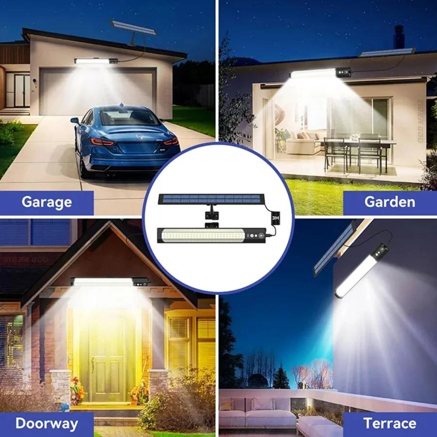 1-2Pcs LED Solar Outdoor Light Outdoor IP65Waterproof Wall Lamp Remote Control Rechargeable for Yard Fence Shed Balcony Lighting