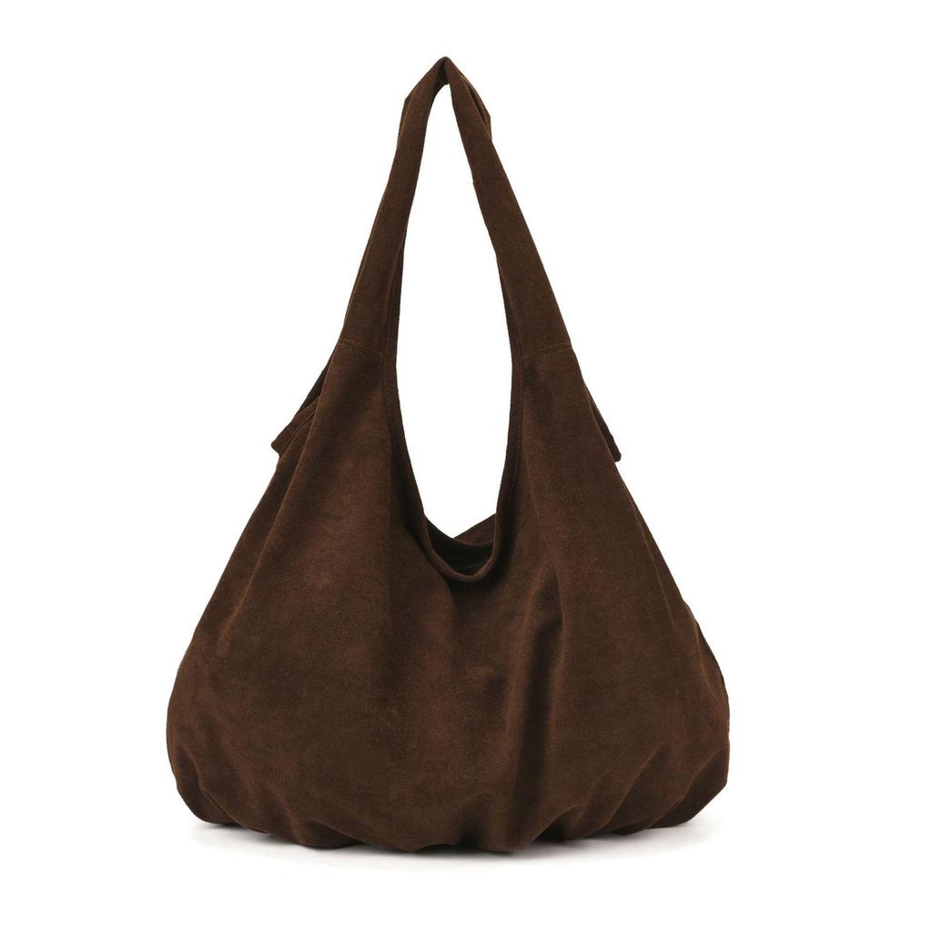 2025 Women's Retro Korean Large Capacity Suede Tote - Versatile Shoulder Bag for Commute