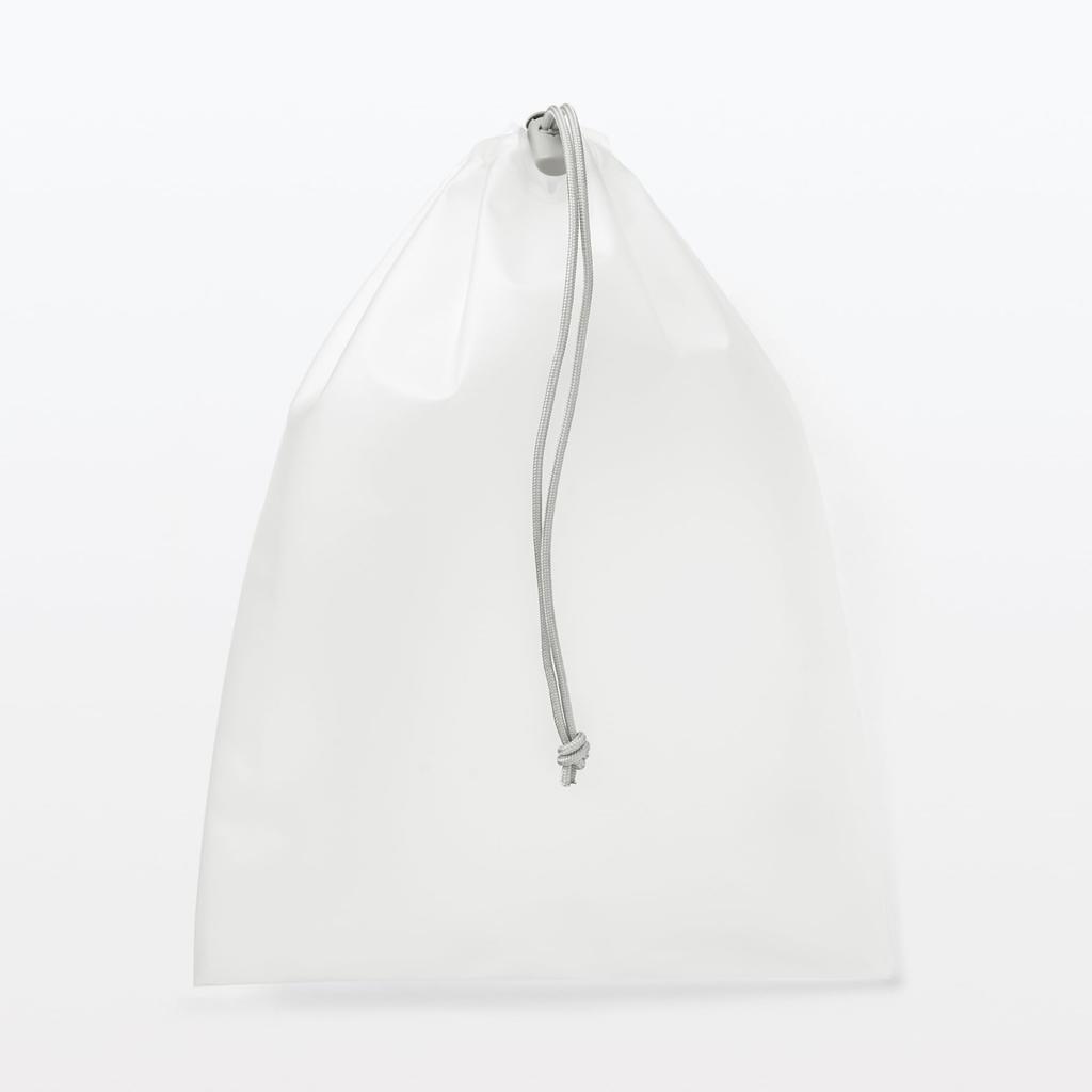 MUJI TPU Drawstring NGC02A1A Bag, Off-White, Medium,
