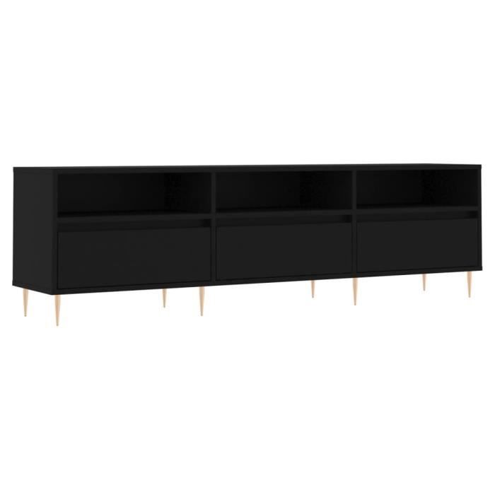 VidaXL Meuble TV noir 150x30x44,5 cm bois d'ingénierie 831269