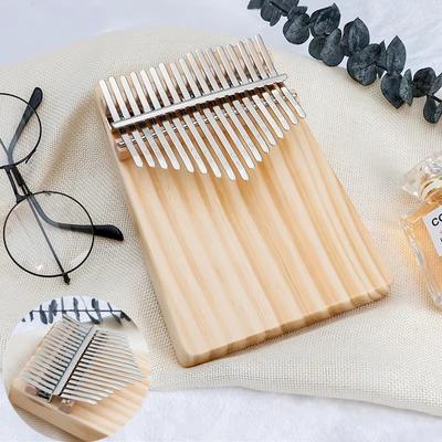 Kalimba Daumenklavier, 17 Tasten, Fichtenholz, tragbares Mbira-Fingerklavier, Geschenke für Kinder, Erwachsene und Anfänger, mit Stimmhammer