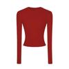 Women's Slim-Fit Long-Sleeve Top - High-End Round Neck Tee for Spring/Autumn