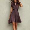 European and American fashion new popular solid color double-layer mesh lace short sleeves