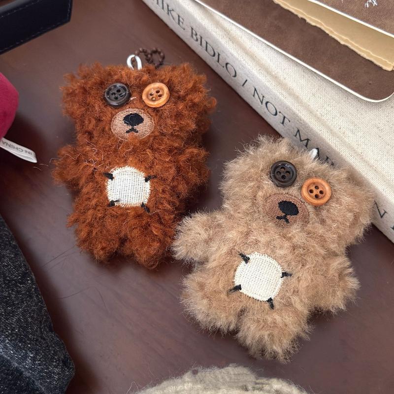 Cute Cartoon Plush Bear Pendant Keychain Kawaii Plush Little Bear Stuffed Doll Pendant Backpack Handbag Decoration Pendant Gifts