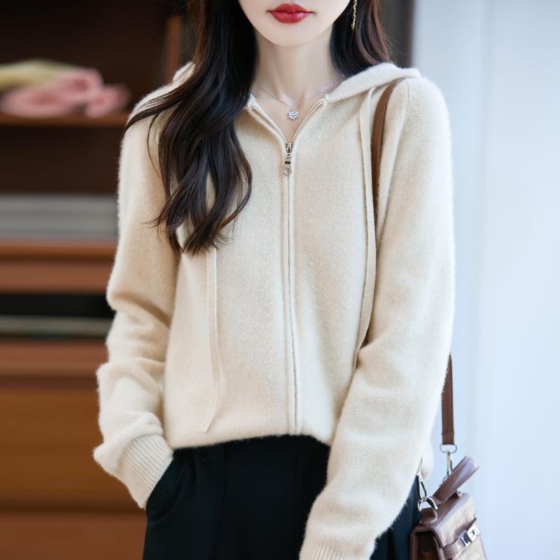 

Женский кардиган Qinghe Cashmere из 30% кашемира - Мягкий и теплый свитер из шерстяной смеси XL бежевый