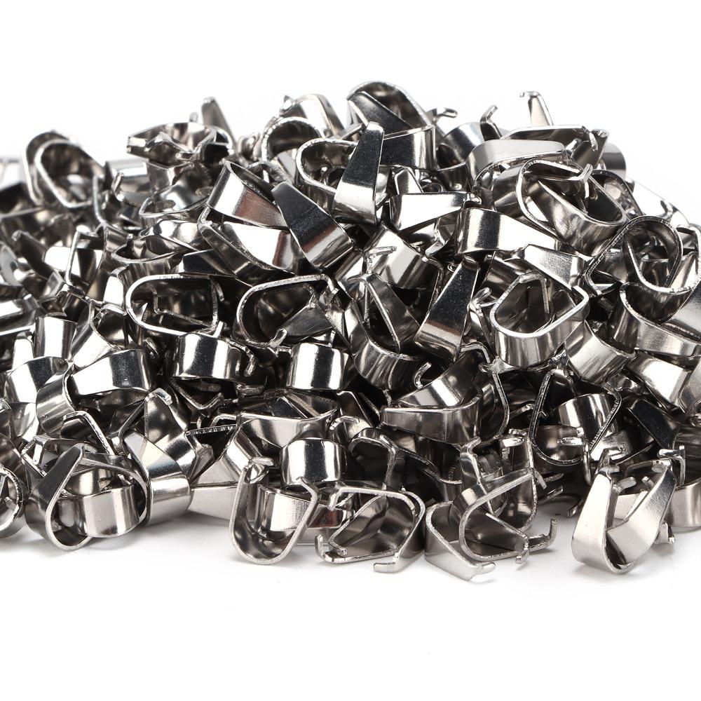 500pcs Exquisite Pendant Connectors Silver Pendant Clasps Jewelry Tools Pinch Clips  Accessories