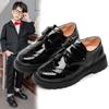 Boys' Black Leather Shoes Soft Sole, Korean-Style, for Spring/Autumn 2025 School Performance.