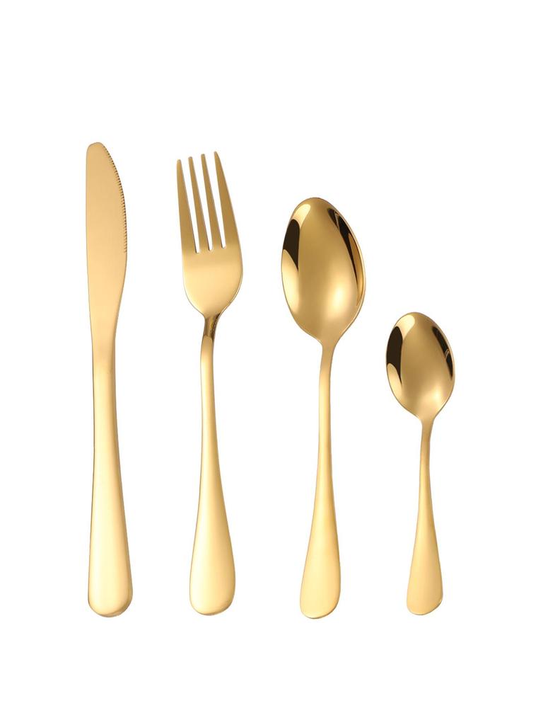 1010 Stainless Steel Western Cutlery Set: Thickened Knife, Fork, Spoon for Hotel & Home, Available In 4 or 24 Pieces