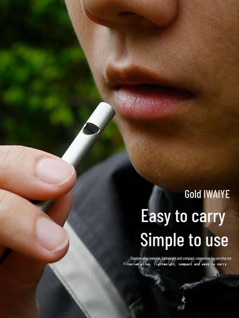 Titanium Alloy High-Frequency Survival Whistle for Mountaineering, Emergency Training, and Camping