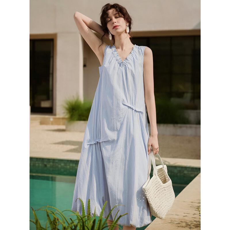 ELLE French Lace Pleated Sleeveless Dress L