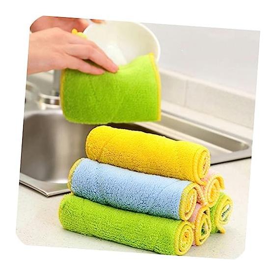 UKCOCO 5 Pack Microfiber Kitchen Towels, Highly Absorbent, Double-Sided Cleaning Cloths, Soft, Scratch-Resistant, Multi-Purpose for Kitchen,