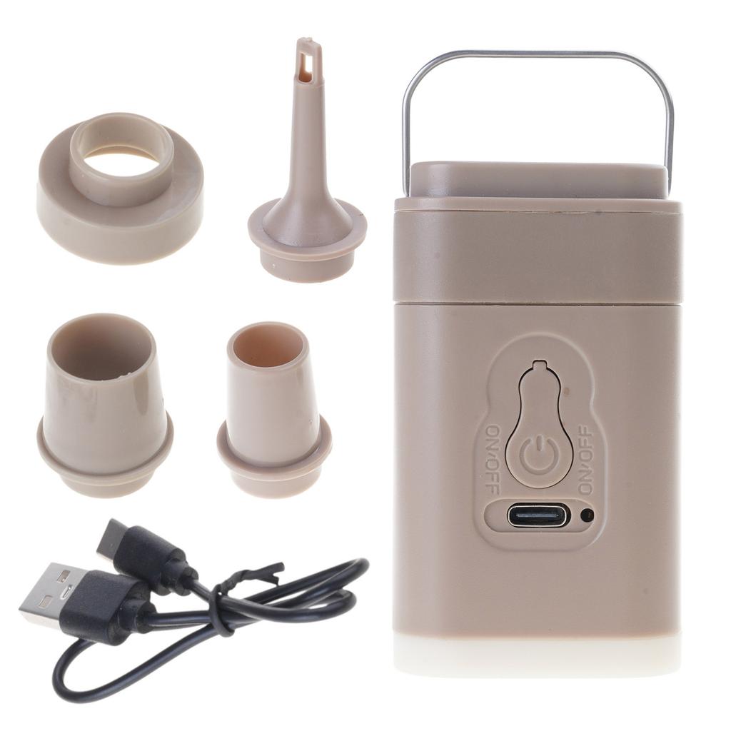 Portable Electric Airs Pump with Camping Light Rechargeable Airs Mattress Pump Outdoor Quickly Fill Inflator Deflator