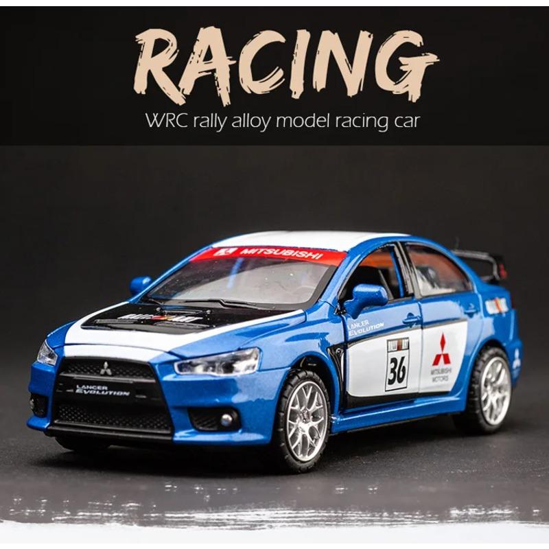 Modellino Auto Metallo Lega 1/32 Mitsubishi Lancer Evolution GT3 Diecasts Giocattoli Veicoli Modello Suono Luci Giocattoli Auto per Regali Bambini