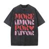 2026 Vintage Nero Lavato More Amor Por Favor T-shirt Grafica Stampa Testo Amore Spagnolo Oversize Casual Manica Corta T-shirt