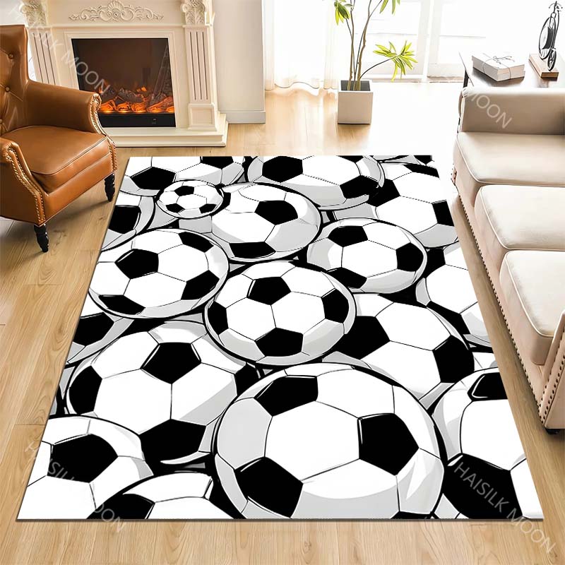 1PC Multiple Soccer Balls Carpet for Living Room Bedroom Sofa Home Decor Rus Non-slip Floor Mat Luxury Gift Multiple Sizes