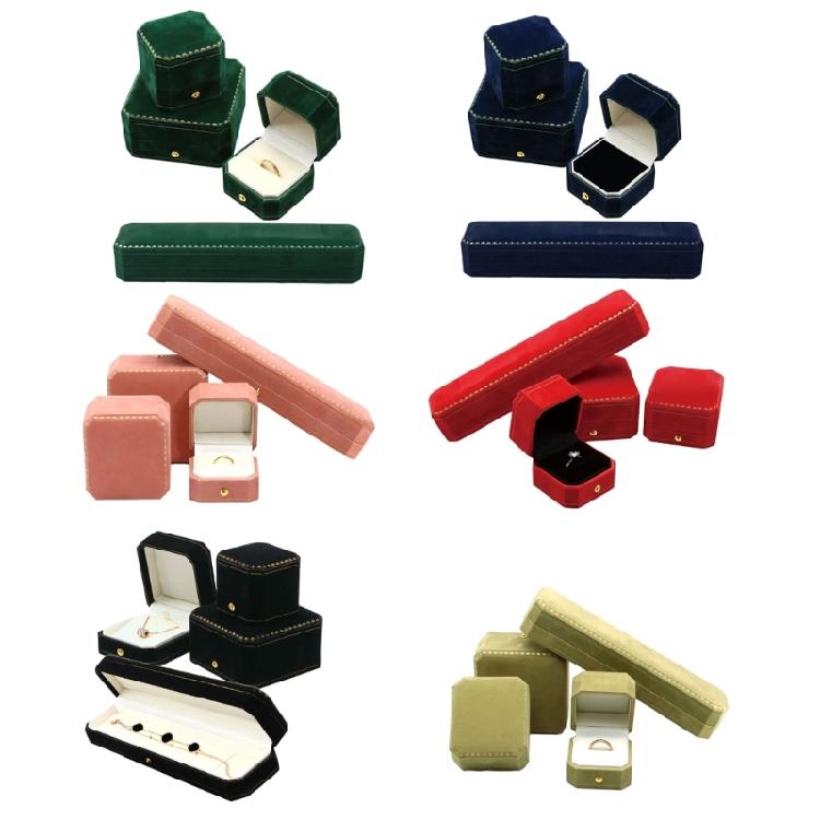 Portable Velvets Jewelry Box Protective Jewelry Display Container Soft Lining Accessories Holder for Women and Girls