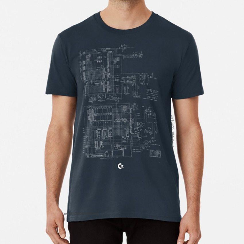 Commodore Schematics T Shirt Geeky Commodore Commodore Schematics Electronics Circuit Men Tshirt Pure Cotton Clothes