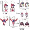 Women's Creative Fun Wooden Dangle Earrings, Cartoon Dog Cow Chicken Pattern, Unique Casual Daily Wear Jewelry
