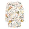 Women's T Shirt Print Button 3/4 Sleeve Daily Weekend Fashion Basic V- Neck Regular Top
