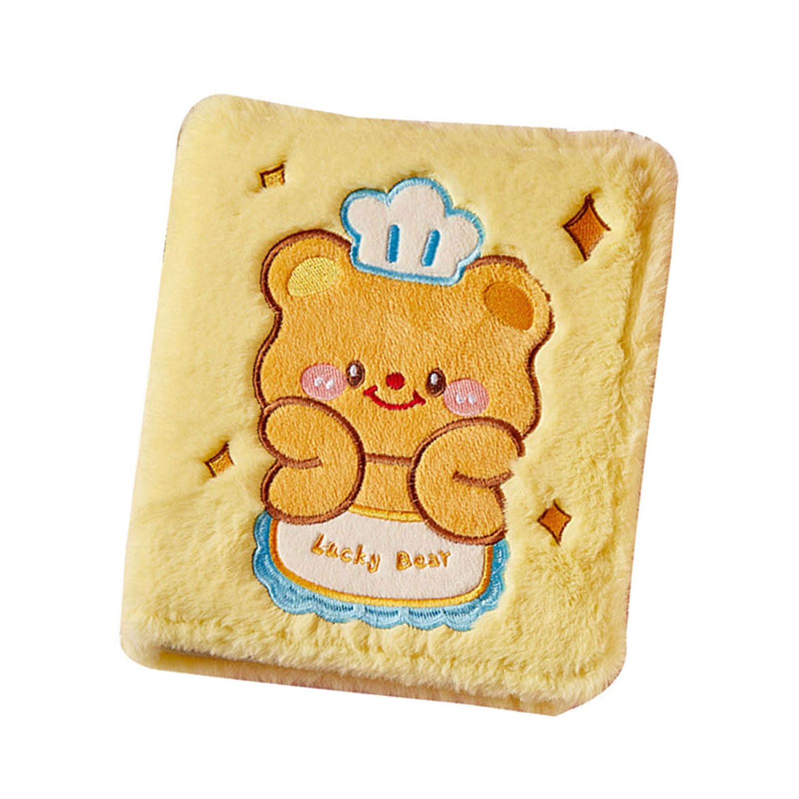 3Inch Mini Photocard Binder Sleeve Book Cartoon Butter Bear Plush Card Holder Mini Photo Album for Photo Card Collection