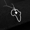 My Shape Africa Map Heart Pendant Necklaces for Women Men Stainless Steel Chain African Charms Necklace Choker Fashion Jewelry