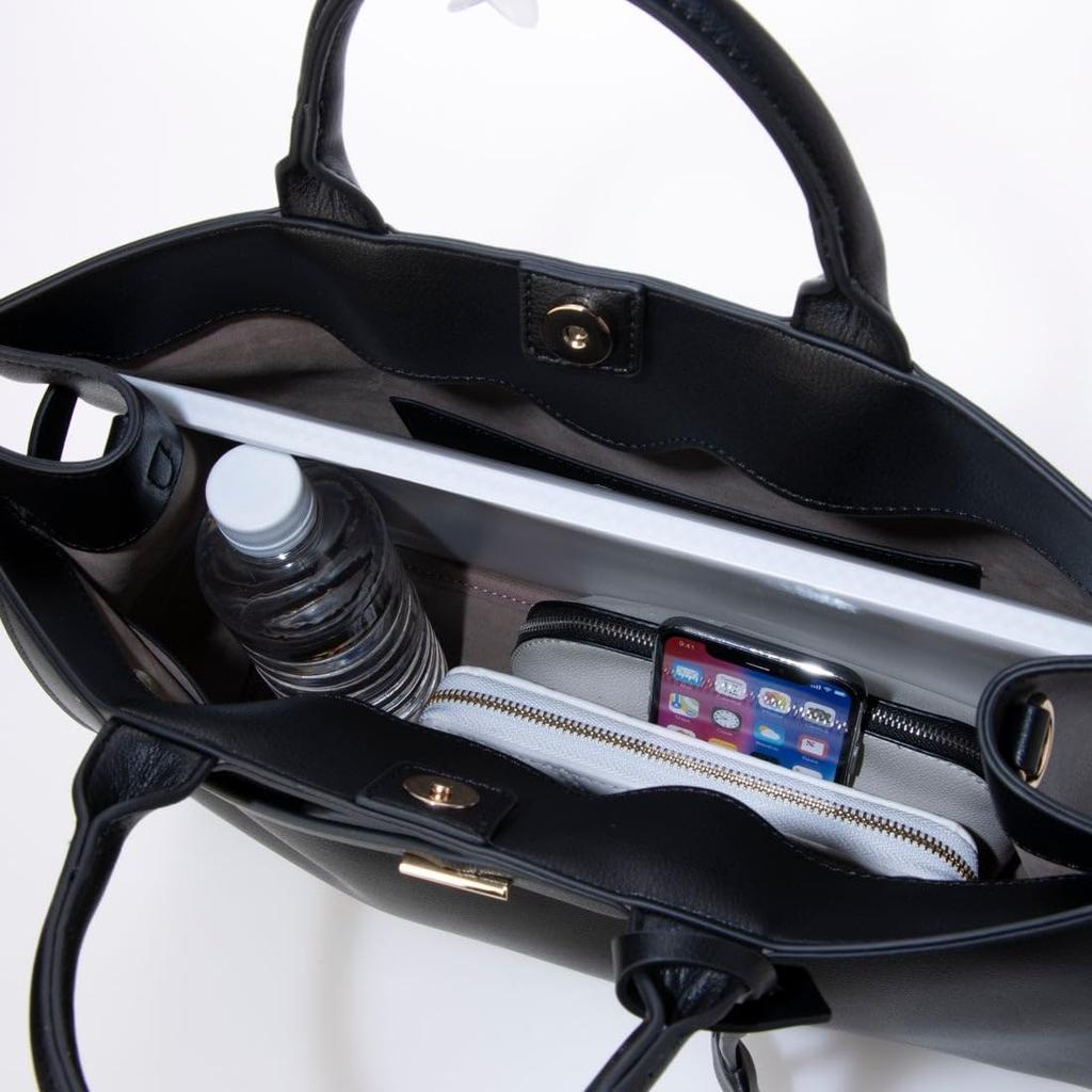 Kashkash 2-Way A4 Tote Bag with Twisted Belt, 10-00-01510, Women's, Black