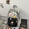 New high-value, fresh, sweet and cute bear backpack, large-capacity backpack for junior high school students