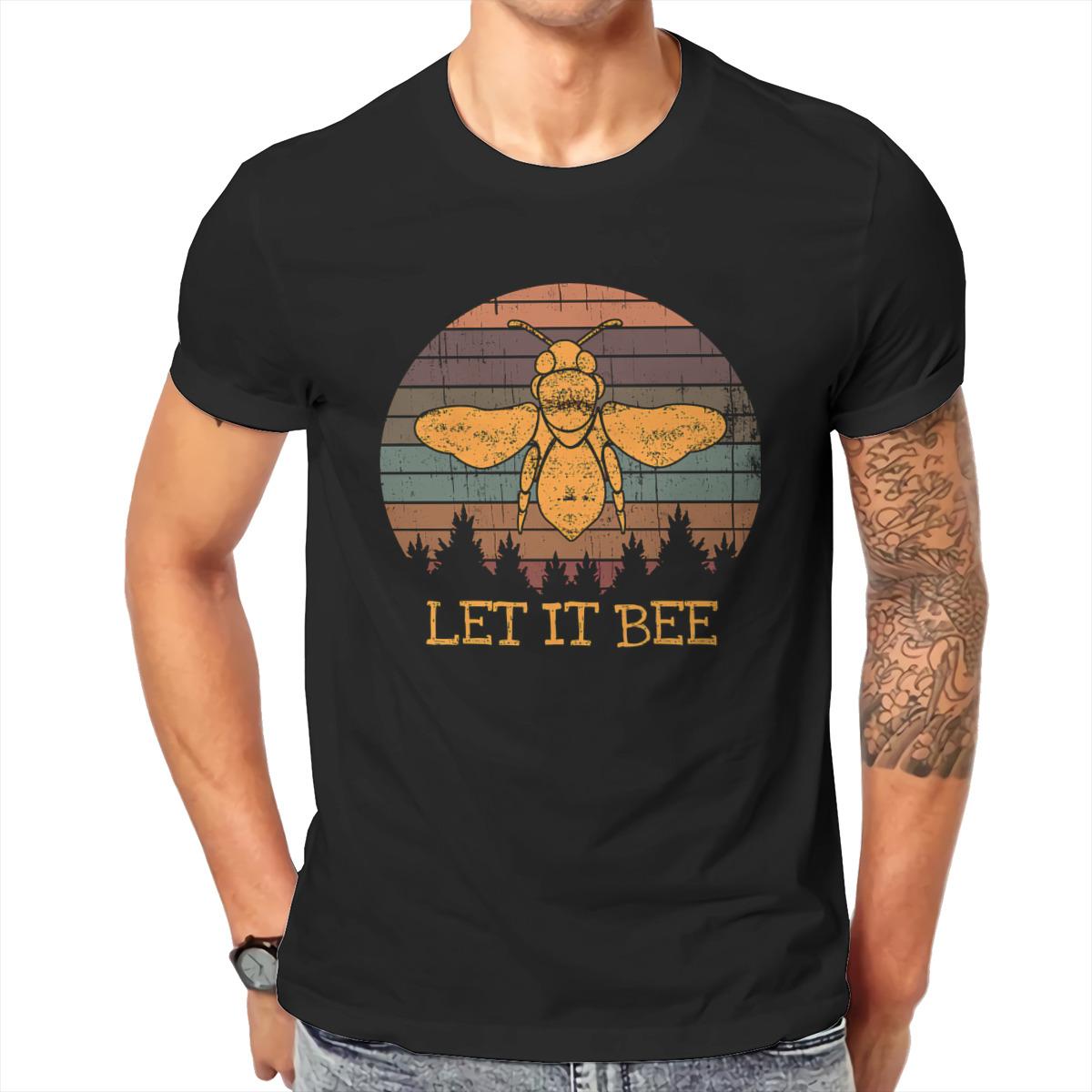 

Vintage Cute Bee Graphic Let It Bee T Shirt Men TShirt Summer Cotton Tshirt Hip Hop Tees Streetwear Harajuku 5XL