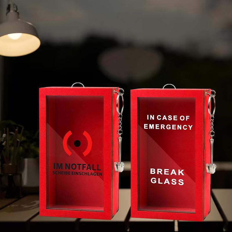 Funny Break In Case Emergency Gift Box With Hammer Gift Packaging Case Red Gag Gift Organizer For Birthday Holiday