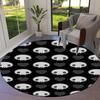 1pc Skull and Heart Pattern Round carpet, Made of Polyester,Office Chairs, Living Rooms, Or Bedrooms, a Cool Rug for The Living Room.ydt26053