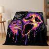 Manta de Franela de Personajes de Terror S-Grito Cara de Fantasma, Manta Suave Acogedora para Hogar Dormitorio Cama Sofá Cubierta de Picnic Regalo para Niños