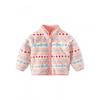 Girls Winter Warm Fleece Cardigan Jacket Toddlers 1-3 Years Soft Cotton Outerwear With Stand Collar