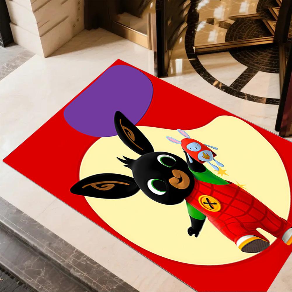Panda Bunny Friends Area Rug Design for Game Room Kitchen Outdoor Foyer Antislip Carpet Decorate Offices Perfect Birthday/Christmas Gift Idea