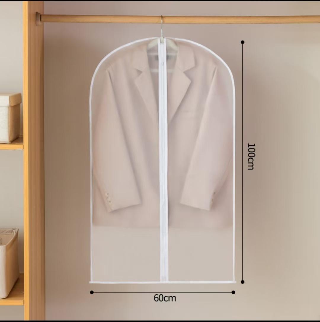 

Clear Garment Bags for Hanging Clothes, Suit Bags for Closet Storage, Plastic Dustproof Suit Cover Bags, Clothes Bag with Zipper 1Pc