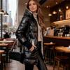 2025 European Women's Mid-Length Hooded Winter Cotton Coat