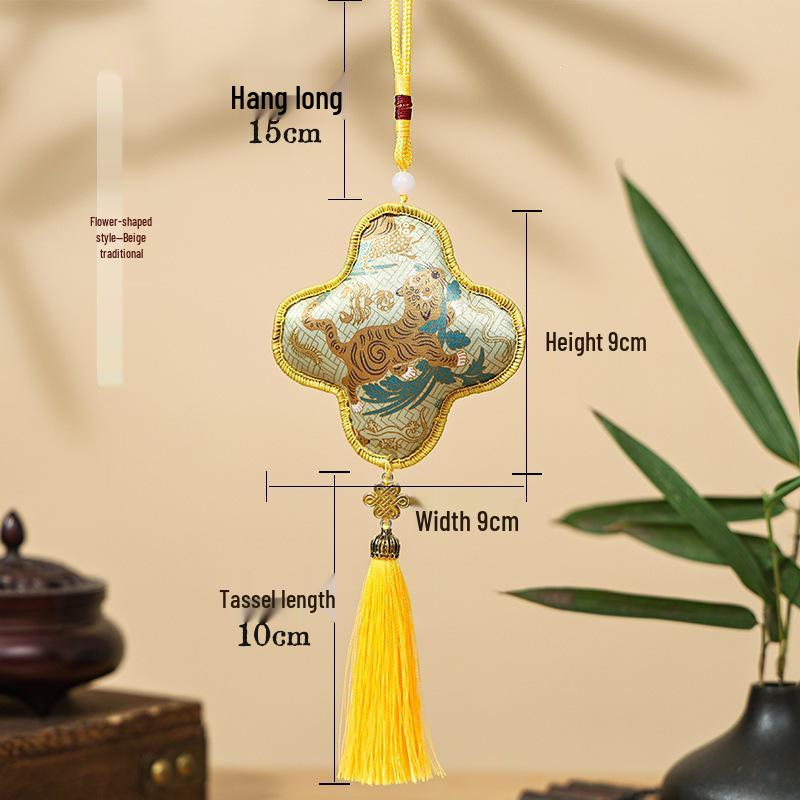 Dragon Boat Festival Lucky Tiger Embroidered Sachets - Mosquito Repellent Mugwort Hanging Ornament