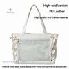 Japanese Sweet Women Ribbon Ita Bag Cute Girl Transparent Handbags Large Capacity Tote Bag Aesthetic Shoulder Bag