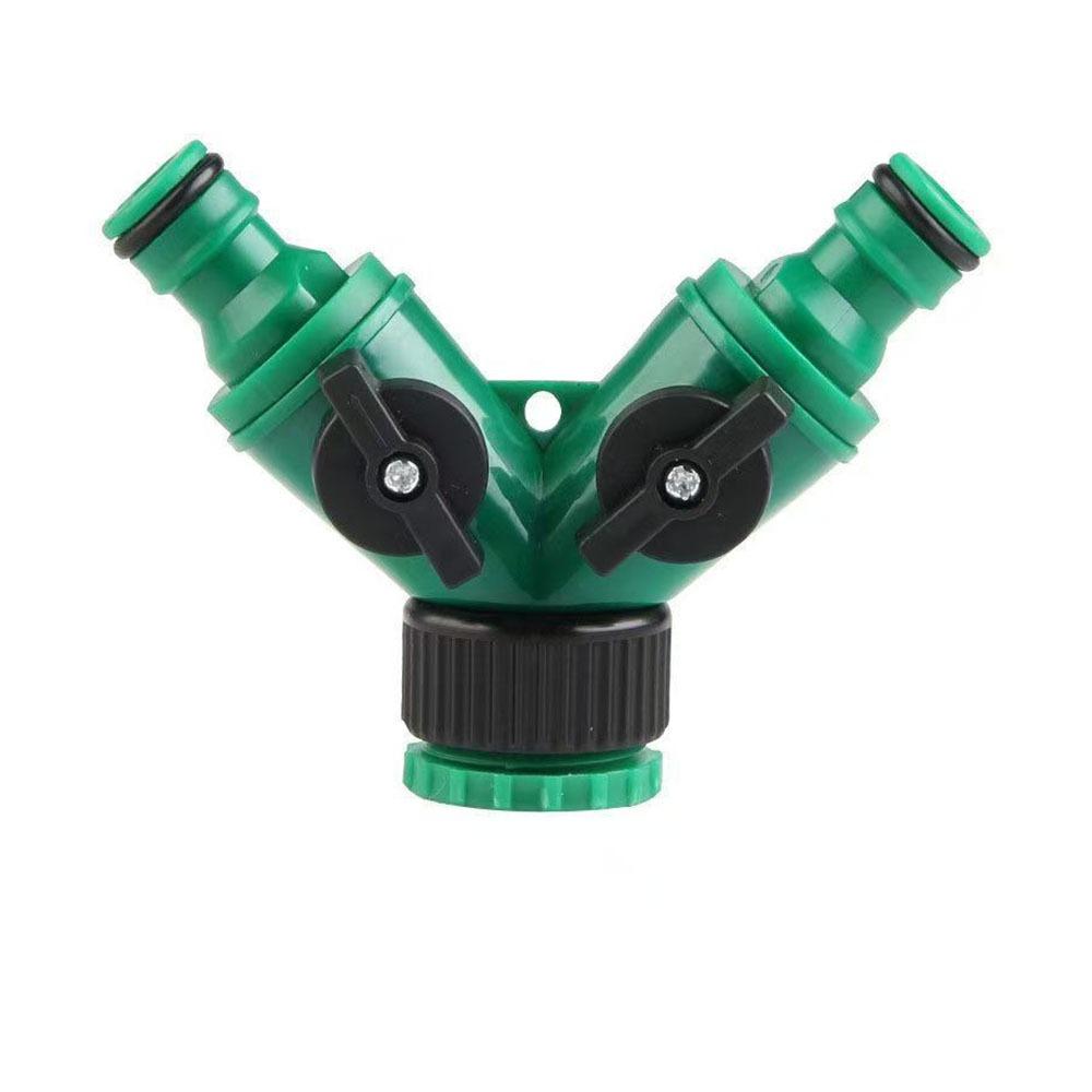 2-Way Y-Type Hose Splitter Valved Splitter Y-Shaped Quick Connector Water Hose Splitter  Car Wash Hose Splitter