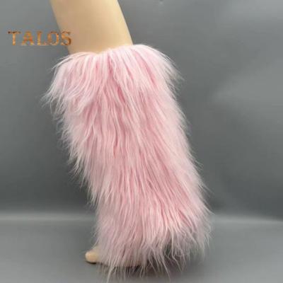 1 Paar Beinwärmer aus Kunstpelz für Frauen und Mädchen, weiche Stiefelmanschetten aus Plüsch, flauschige, pelzige Beinmanschetten für Wärme im Winter