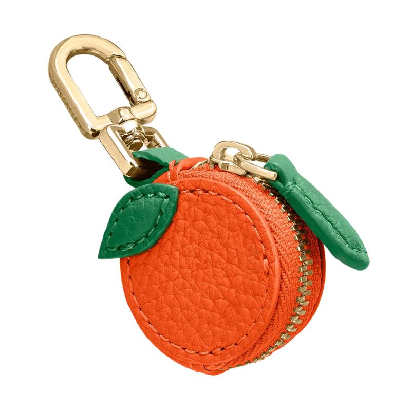Fruit Shape Cherry Design Fruit Charm Coin Purse Blueberry Peach Cute Key Chain Mini Pouch Wallet Gift For Airtag Girl Women