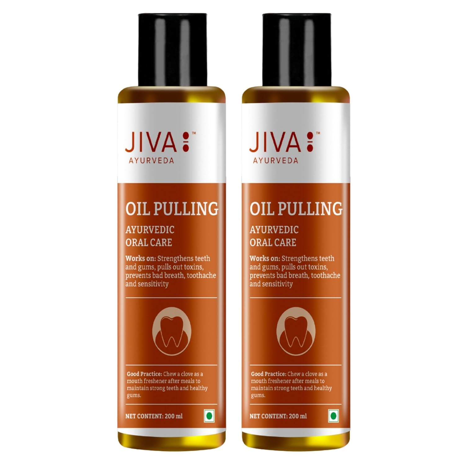 

Масло для полоскания рта Jiva, аюрведическое средство для очищения полости рта, 200 мл, упаковка из 2 штук, глубоко очищает от токсинов, освежает дыхание