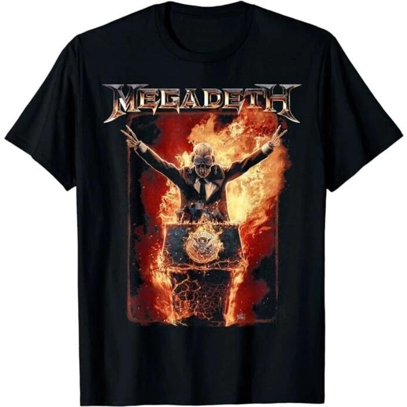 2025 MEGADETH T-Shirt Black Short Sleeve Unisex All Size T-Shirt Men's and Women's Summer Casual Crew Neck Cotton T-Shirt