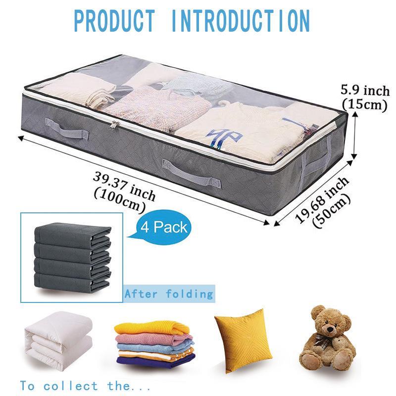 Collapsible Bed Storage Bag for Quilts and Clothes - Dustproof Wardrobe Organizer