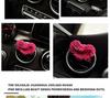 Hand-Knitted Rose Red Heart Rearview Mirror Ornament - Cute Wool Pendant for Car Interior