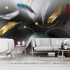 Custom Any Size Modern Mural Waterproof Canvas Fabric Wallpaper Abstract Smoke Golden Feather TV Background Papel De Parede 3D