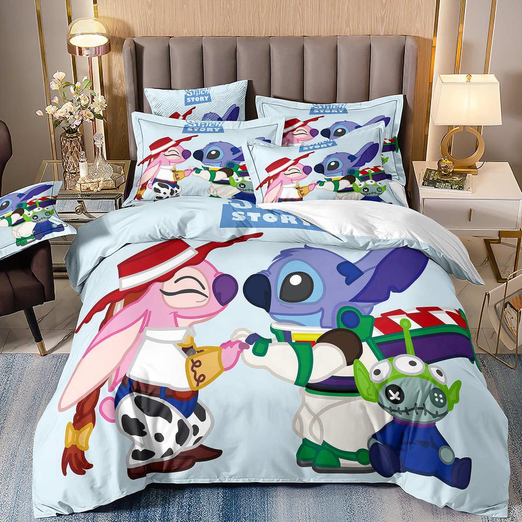 3D Digital Printing Quilt Cover Pillowcase Bedding Cartoon Three-Piece Set Home Textile Four-Piece Set