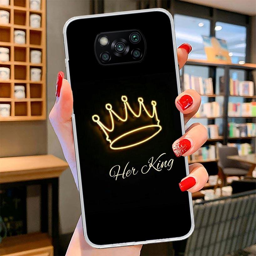 Lovers King Queen Cover Phone Case For Xiaomi Poco F7 Ultra X7 X6 X5 Pro M7 Redmi 15C 15 13C 13 12C 12 10C 10 9A 9C 9T 9 Shell P