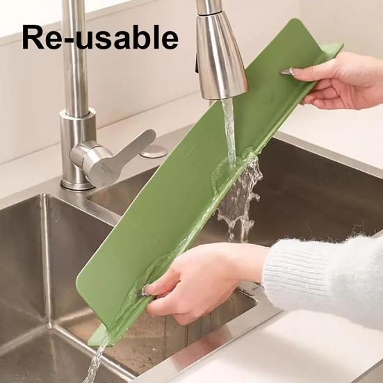 2 Piezas Protector Antisalpicaduras para Fregadero con Ventosa Antideslizante Protector contra Salpicaduras de Agua Reutilizable Tabla Protectora Antisalpicaduras para el Borde de la Encimera del Fregadero de la Cocina