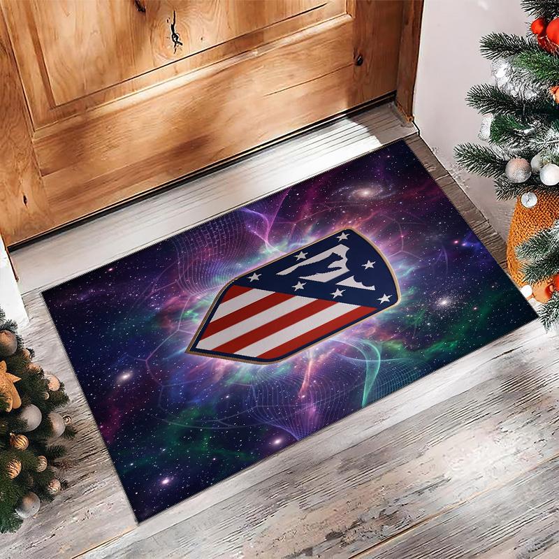 Atletico Madrid Printed Flannel Area Rug Non Slip Soft Polyester Floor Carpet Indoor Decor Mat for Bedroom Living Room Sofa Game Room Home Decoration